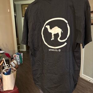 Black Graphic Men's Tee with Camel Design